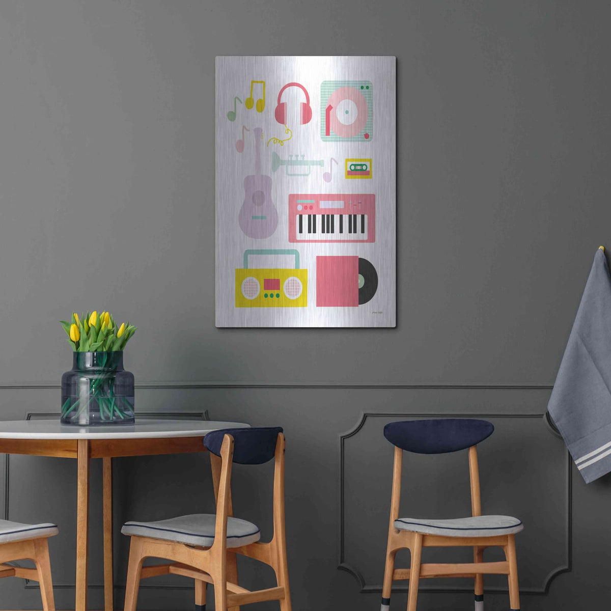 'Lets Listen to Music I' by Ann Kelle – Metal Wall Art, 24x36 room view