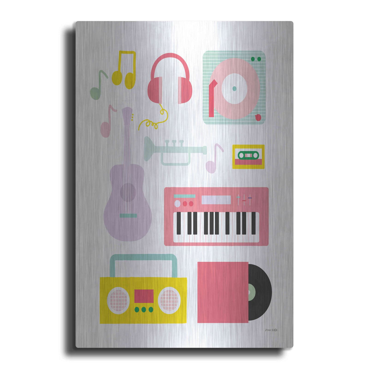 'Lets Listen to Music I' by Ann Kelle – Metal Wall Art