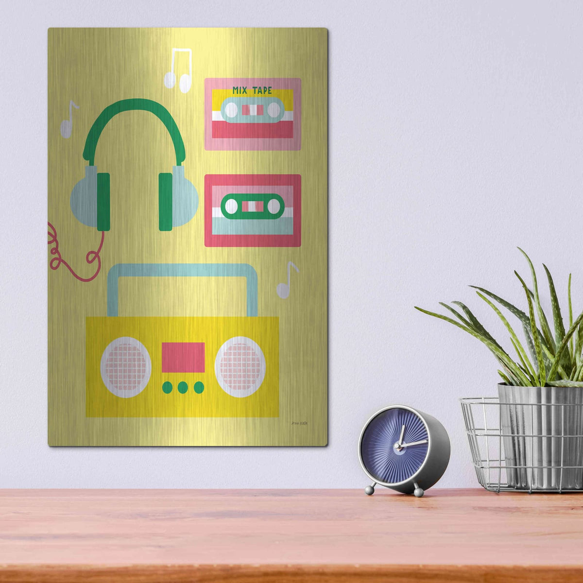 'Lets Listen to Music II' by Ann Kelle – Metal Wall Art, 12x16 room view