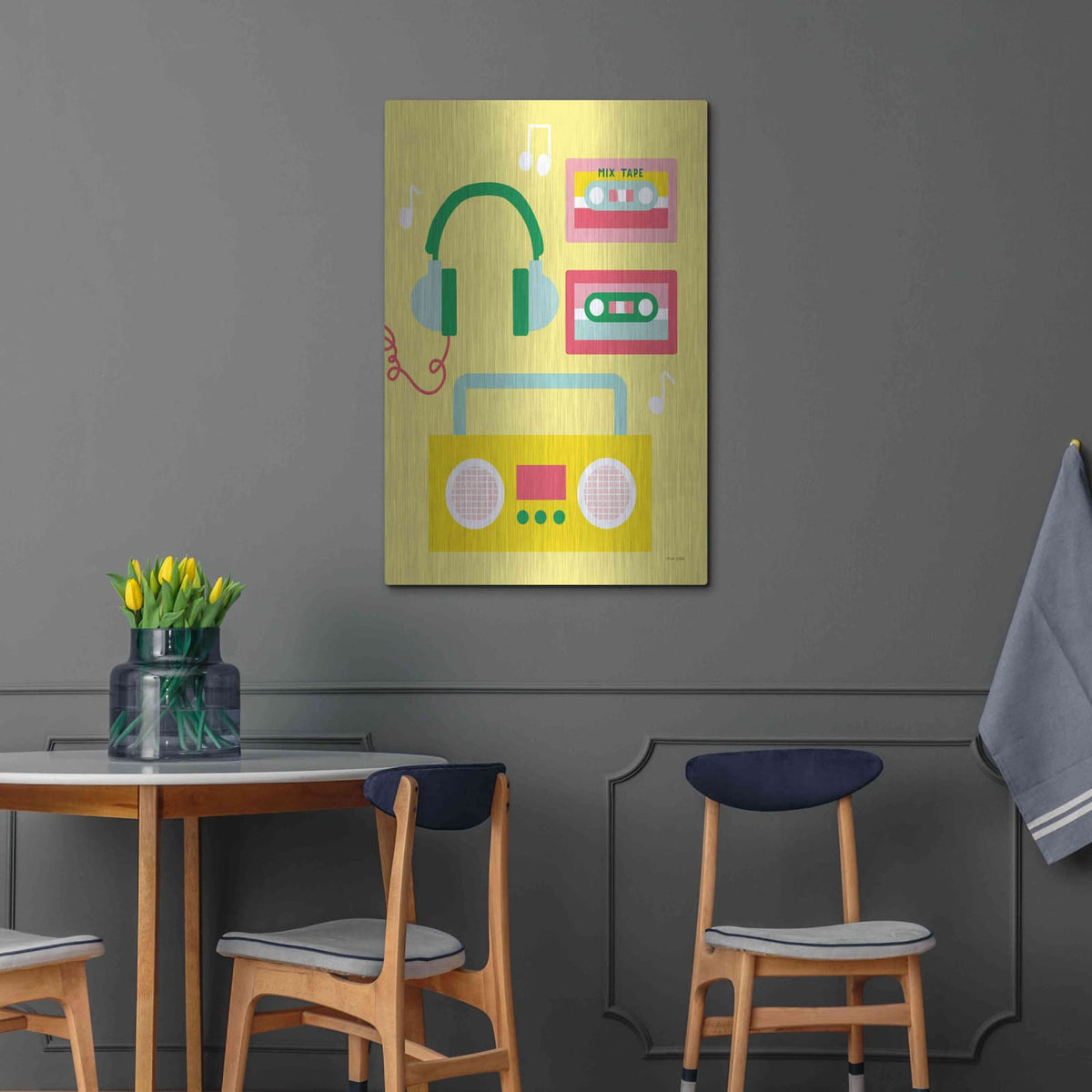 'Lets Listen to Music II' by Ann Kelle – Metal Wall Art, 24x36 room view
