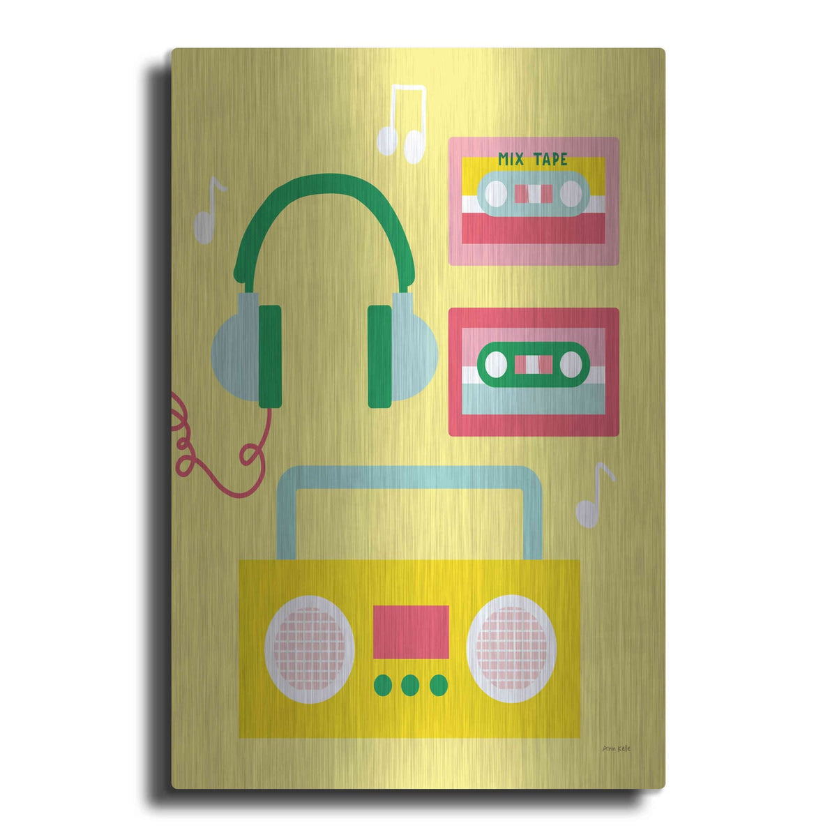 'Lets Listen to Music II' by Ann Kelle – Metal Wall Art