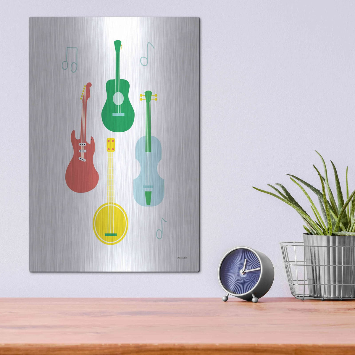'Lets Listen to Music IV' by Ann Kelle – Metal Wall Art, 12x16 room view