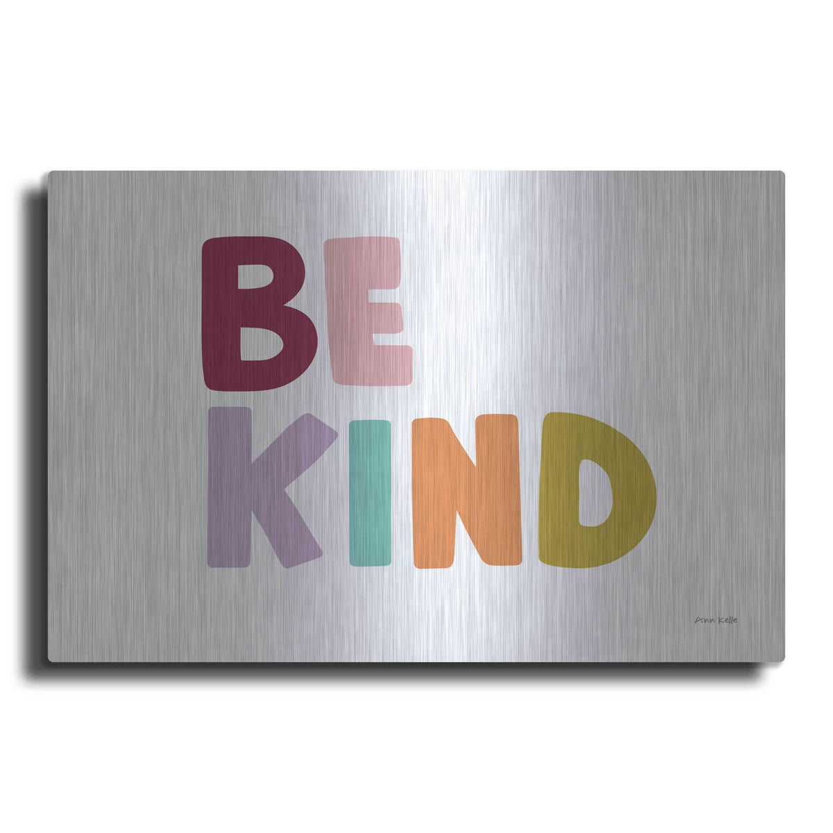 'Be Kind Pastel' by Ann Kelle – Metal Wall Art