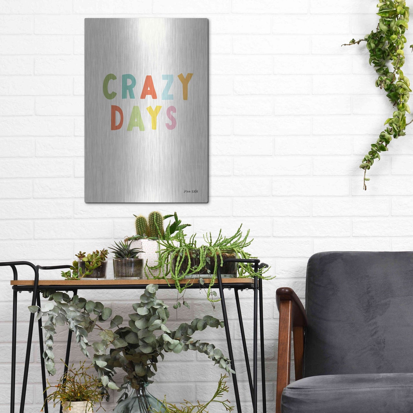 Luxe Metal Art 'Crazy Days' by Ann Kelle Designs, Metal Wall Art,12x16
