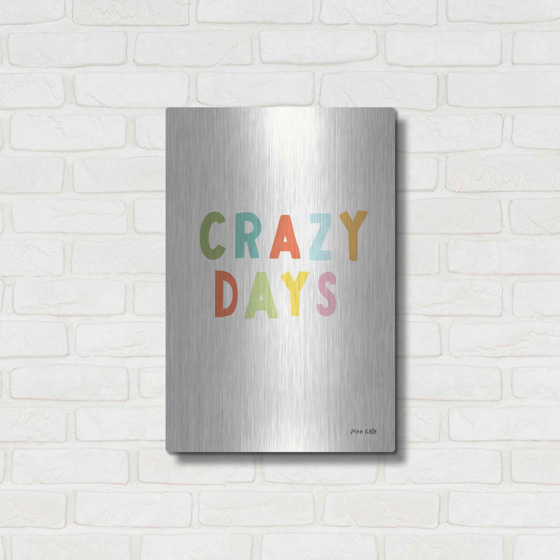 Luxe Metal Art 'Crazy Days' by Ann Kelle Designs, Metal Wall Art,16x24