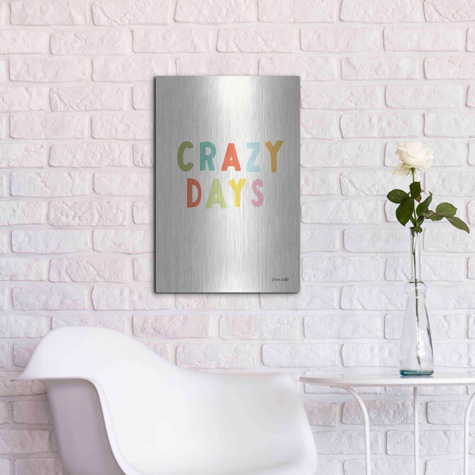Luxe Metal Art 'Crazy Days' by Ann Kelle Designs, Metal Wall Art,16x24