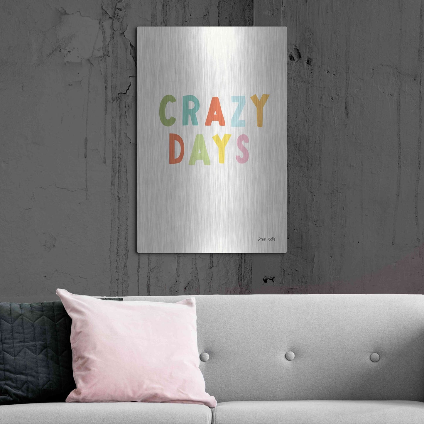 Luxe Metal Art 'Crazy Days' by Ann Kelle Designs, Metal Wall Art,24x36