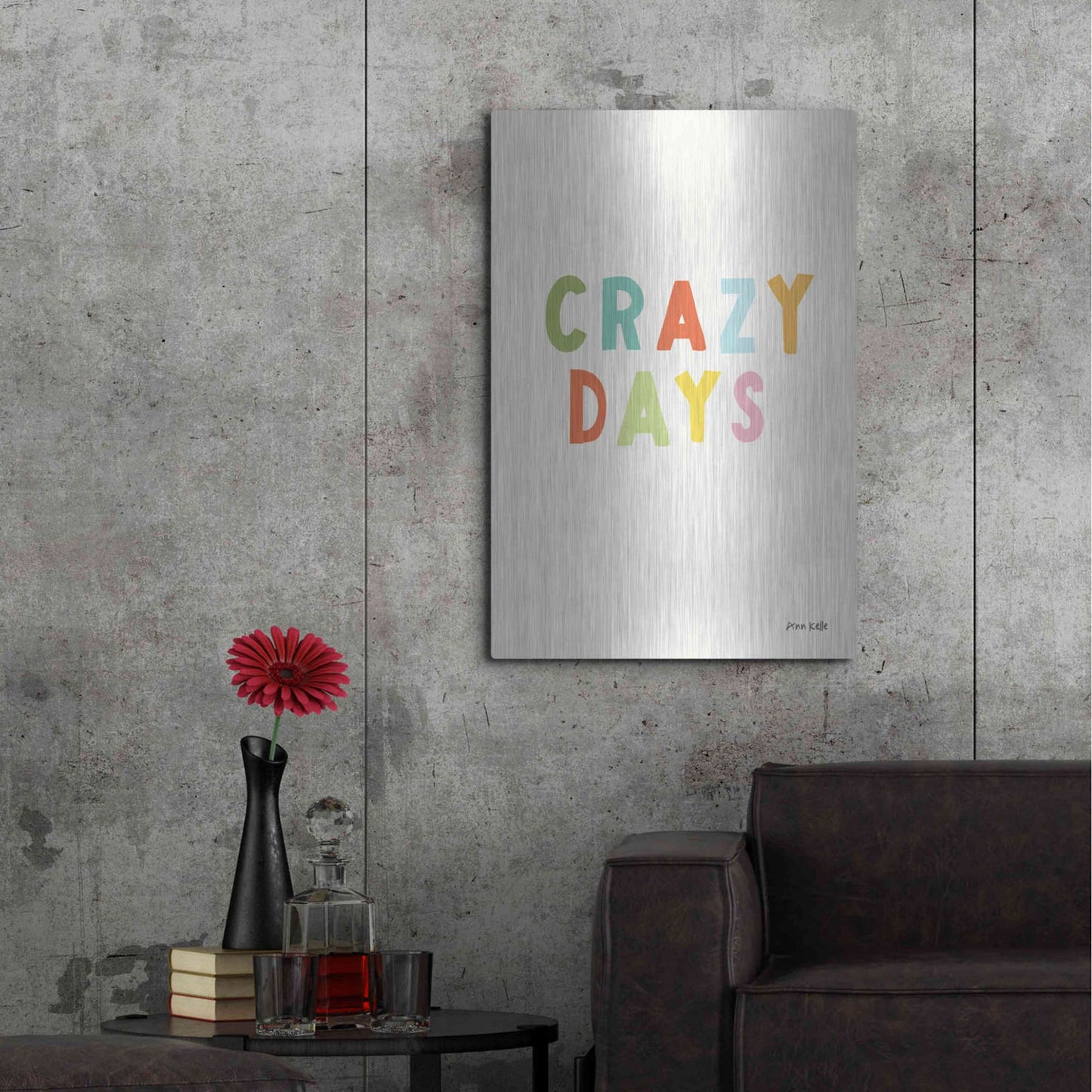 Luxe Metal Art 'Crazy Days' by Ann Kelle Designs, Metal Wall Art,24x36