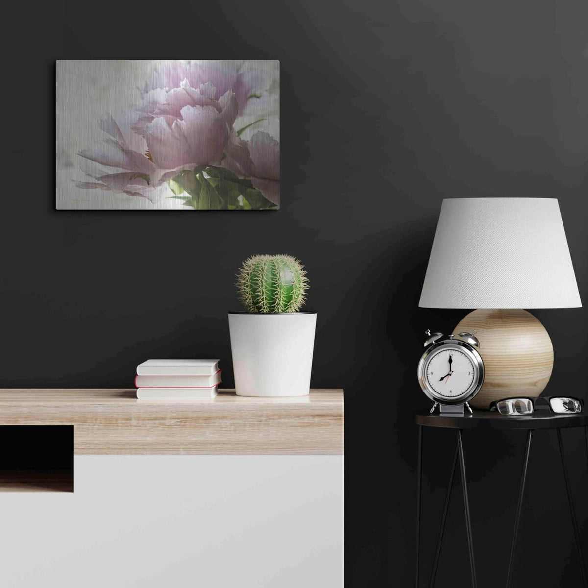 'Translucent Peony I' by Debra Van Swearingen – Metal Wall Art, 24x16 room view