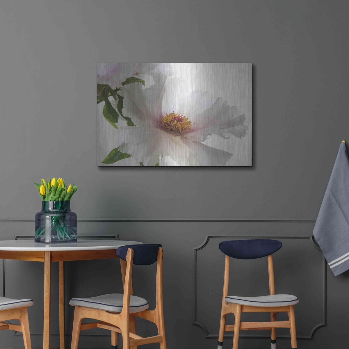 'Translucent Peony VI' by Debra Van Swearingen – Metal Wall Art, 36x24 room view