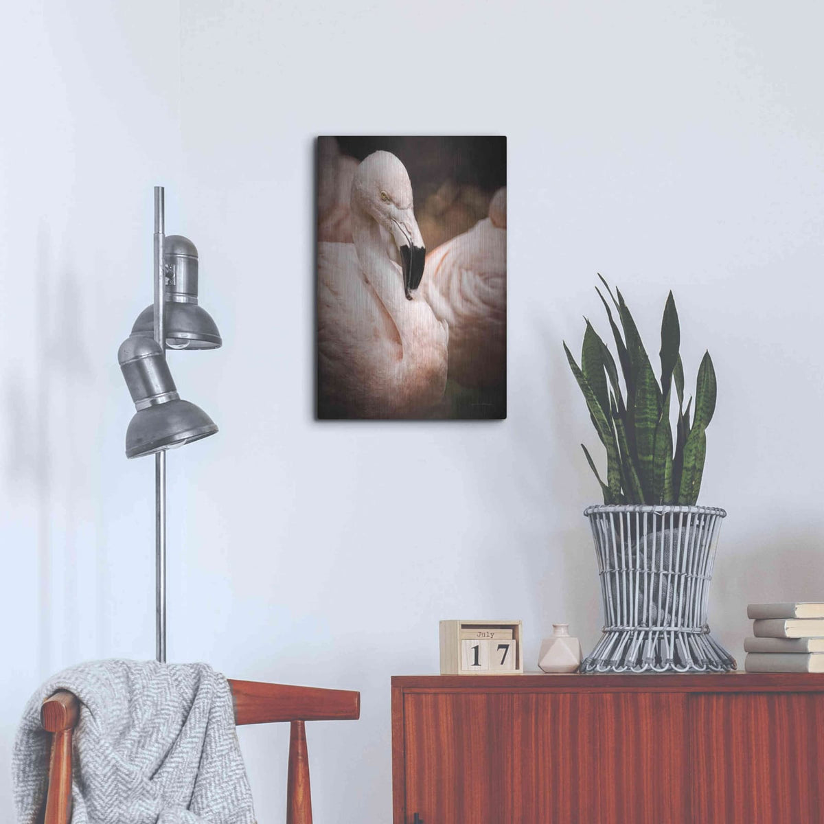 'Chilean Flamingo II' by Debra Van Swearingen – Metal Wall Art, 16x24 room view