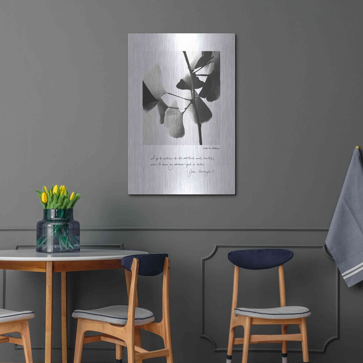 'Delicate Ginkgo v2' by Debra Van Swearingen – Metal Wall Art, 24x36 room view