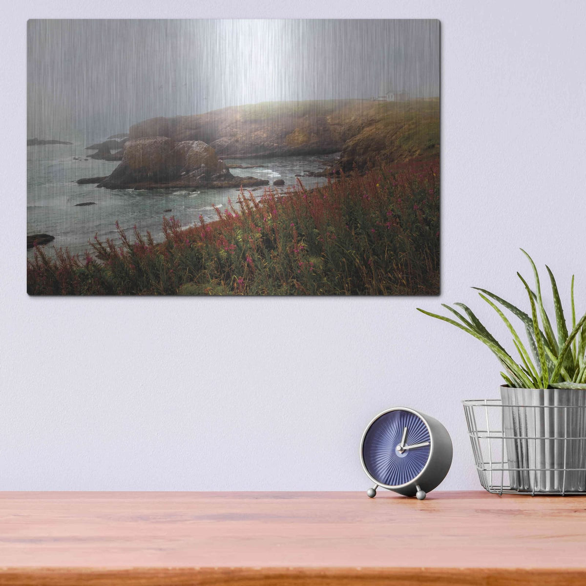 'Lighthouse Fog' by Debra Van Swearingen – Metal Wall Art, 16x12 room view
