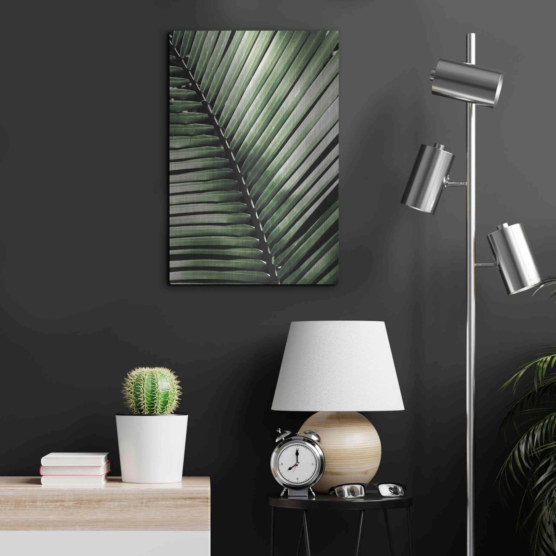 Luxe Metal Art 'Palm Frond I Green' by Debra Van Swearingen, Metal Wall Art,16x24