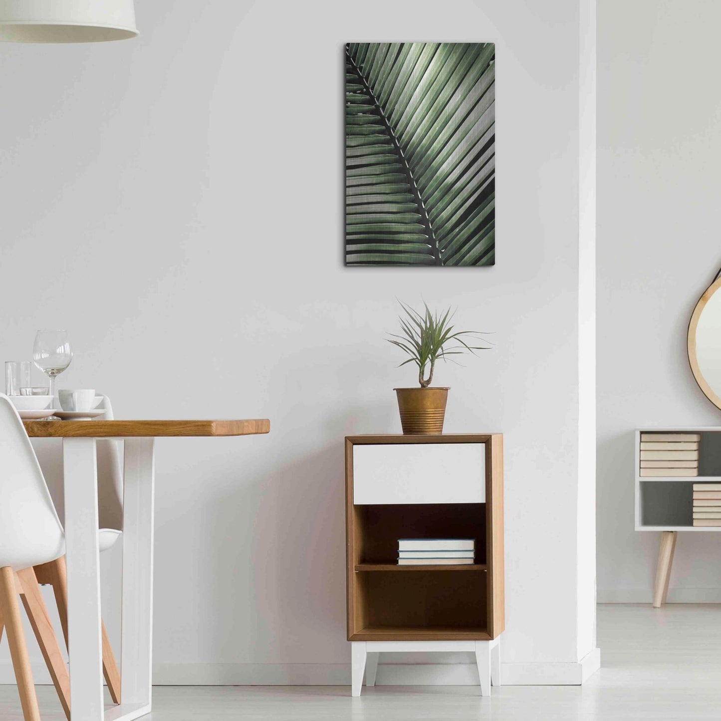 Luxe Metal Art 'Palm Frond I Green' by Debra Van Swearingen, Metal Wall Art,16x24