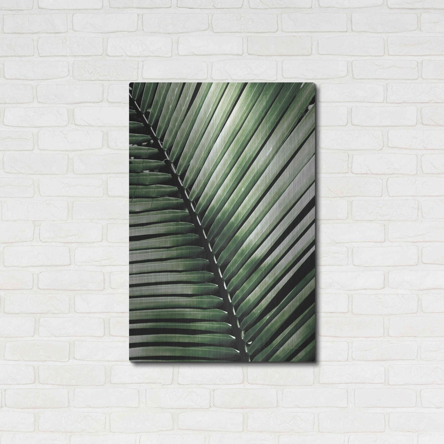 Luxe Metal Art 'Palm Frond I Green' by Debra Van Swearingen, Metal Wall Art,24x36