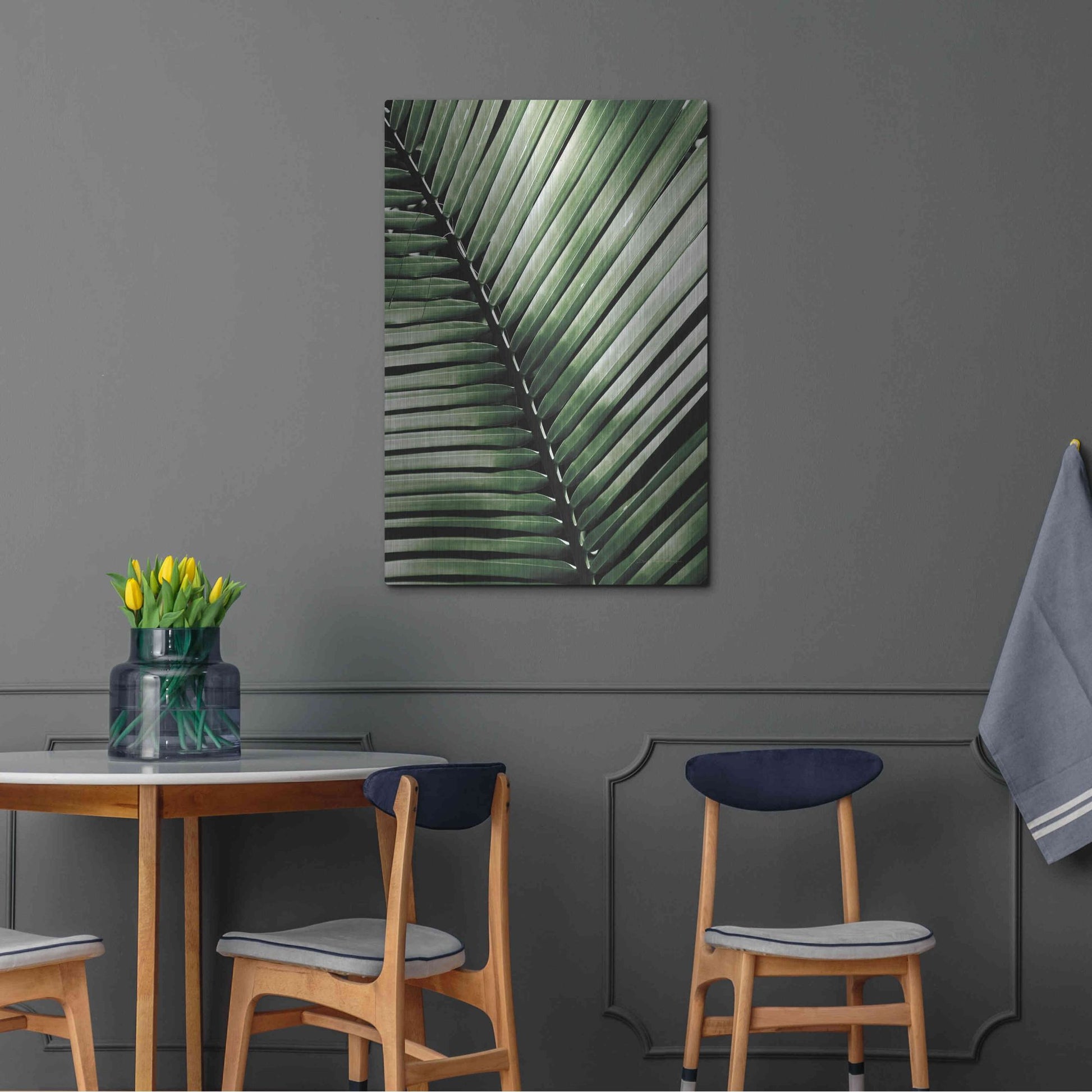 Luxe Metal Art 'Palm Frond I Green' by Debra Van Swearingen, Metal Wall Art,24x36