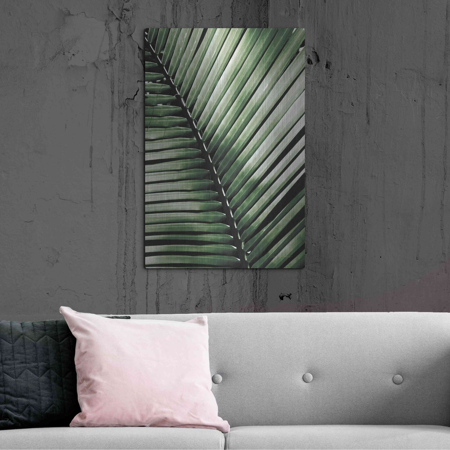 Luxe Metal Art 'Palm Frond I Green' by Debra Van Swearingen, Metal Wall Art,24x36