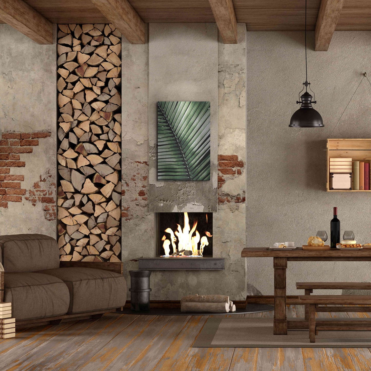 Luxe Metal Art 'Palm Frond I Green' by Debra Van Swearingen, Metal Wall Art,24x36