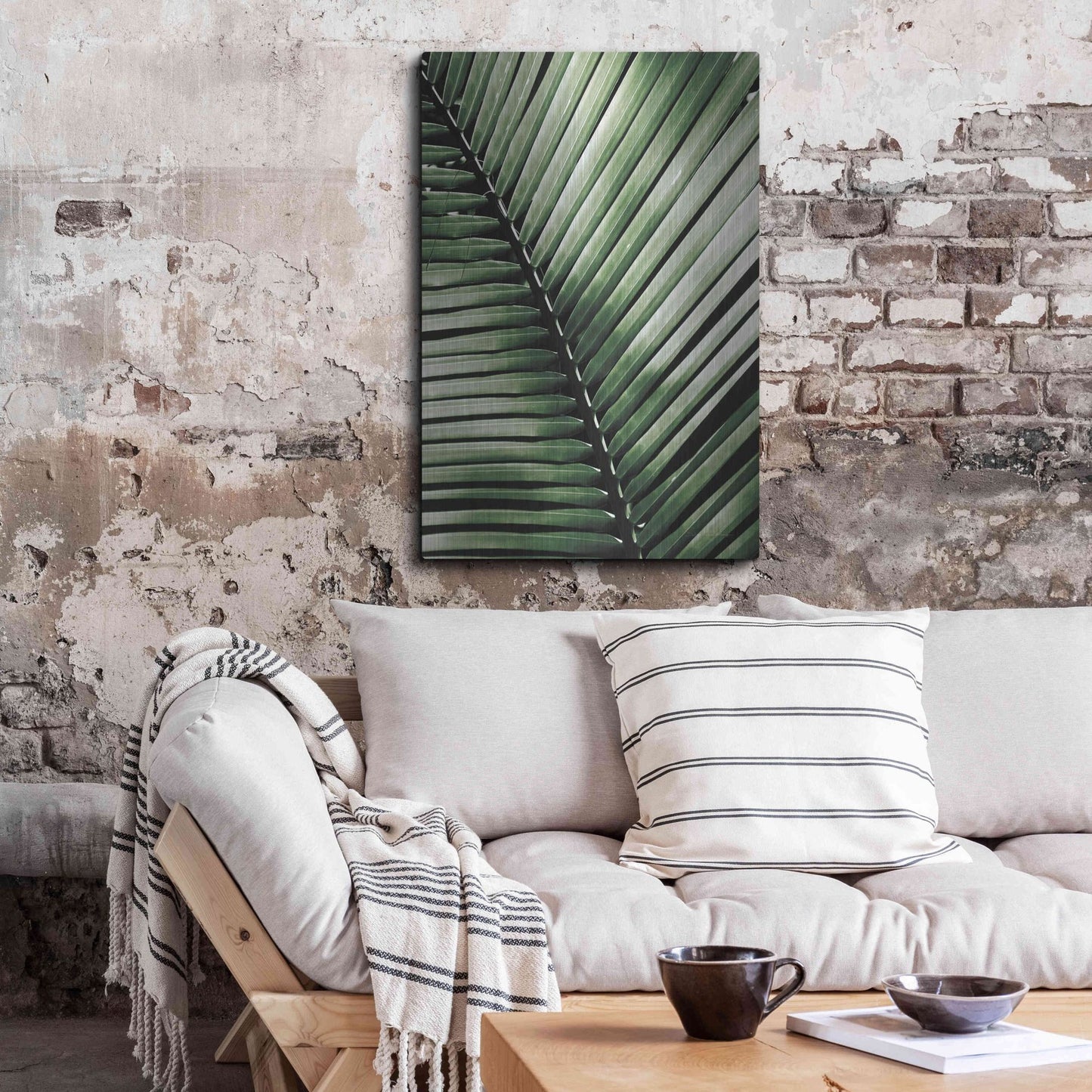 Luxe Metal Art 'Palm Frond I Green' by Debra Van Swearingen, Metal Wall Art,24x36