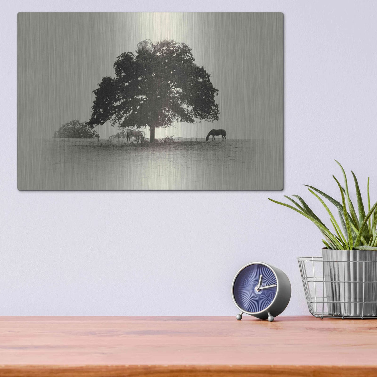 'Horses and Trees I' by Debra Van Swearingen – Metal Wall Art, 16x12 room view