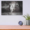 'Three Wild Horses Sepia' by Debra Van Swearingen – Metal Wall Art, 16x12 room view
