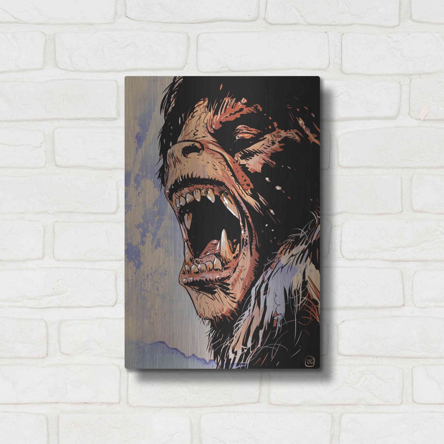 Luxe Metal Art 'An American Werewolf' by Giuseppe Cristiano, Metal Wall Art,12x16