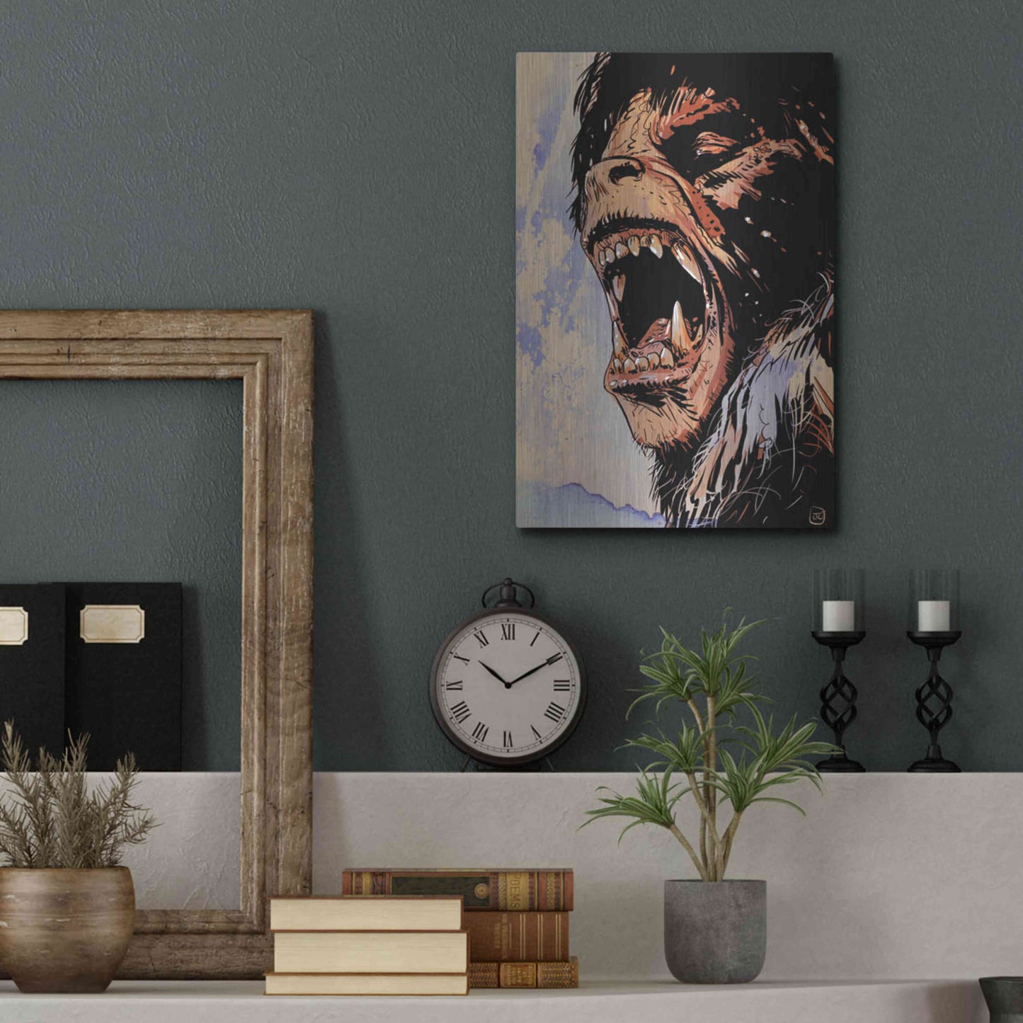 Luxe Metal Art 'An American Werewolf' by Giuseppe Cristiano, Metal Wall Art,12x16