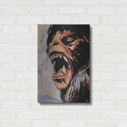 Luxe Metal Art 'An American Werewolf' by Giuseppe Cristiano, Metal Wall Art,16x24