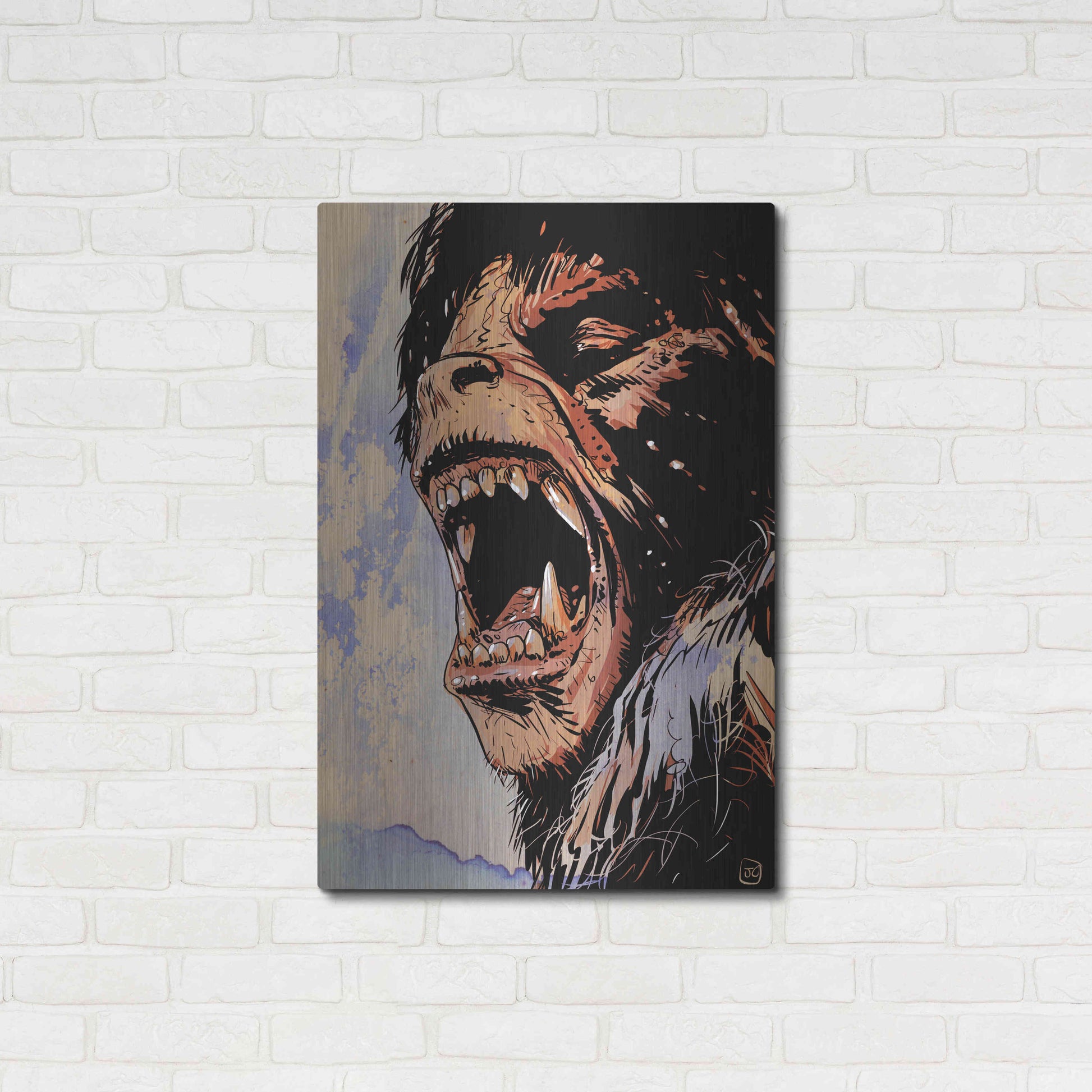 Luxe Metal Art 'An American Werewolf' by Giuseppe Cristiano, Metal Wall Art,24x36