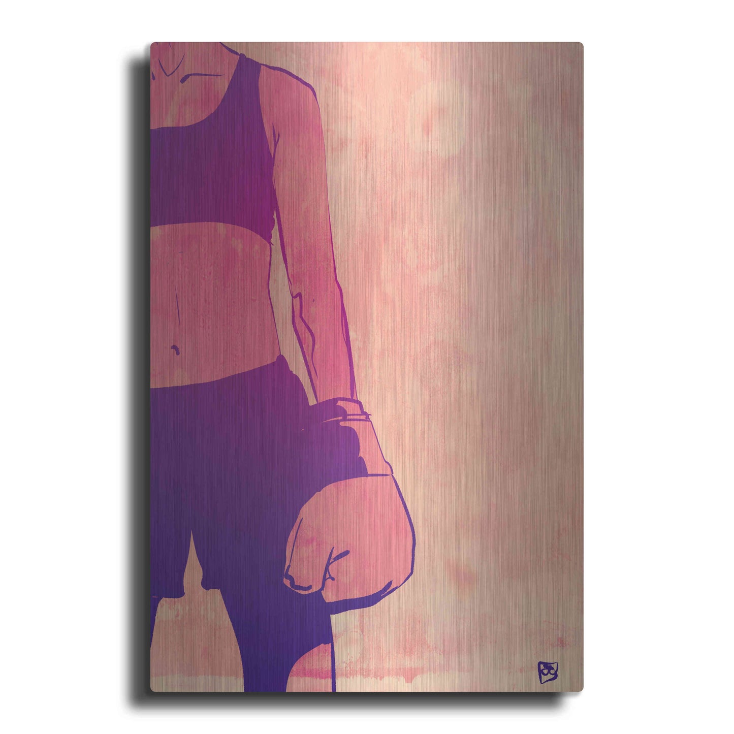 Luxe Metal Art 'Boxing Club 3' by Giuseppe Cristiano, Metal Wall Art