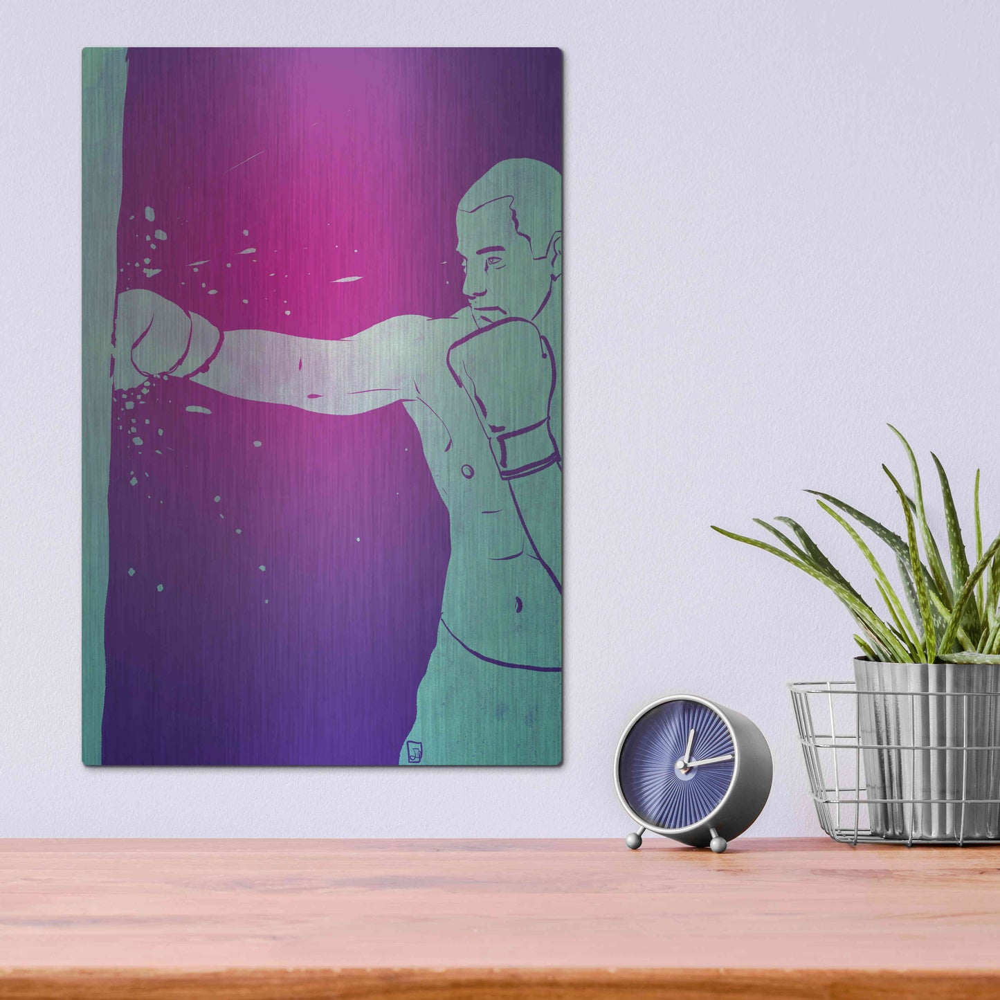 Luxe Metal Art 'Boxing Club 6' by Giuseppe Cristiano, Metal Wall Art,12x16