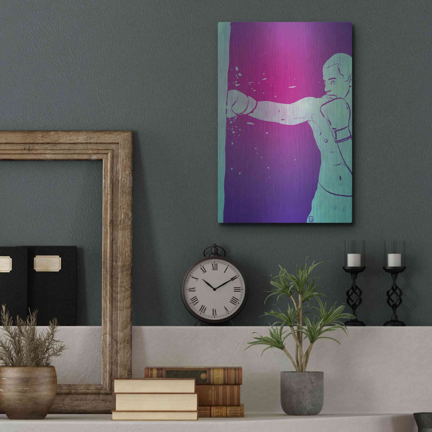 Luxe Metal Art 'Boxing Club 6' by Giuseppe Cristiano, Metal Wall Art,12x16