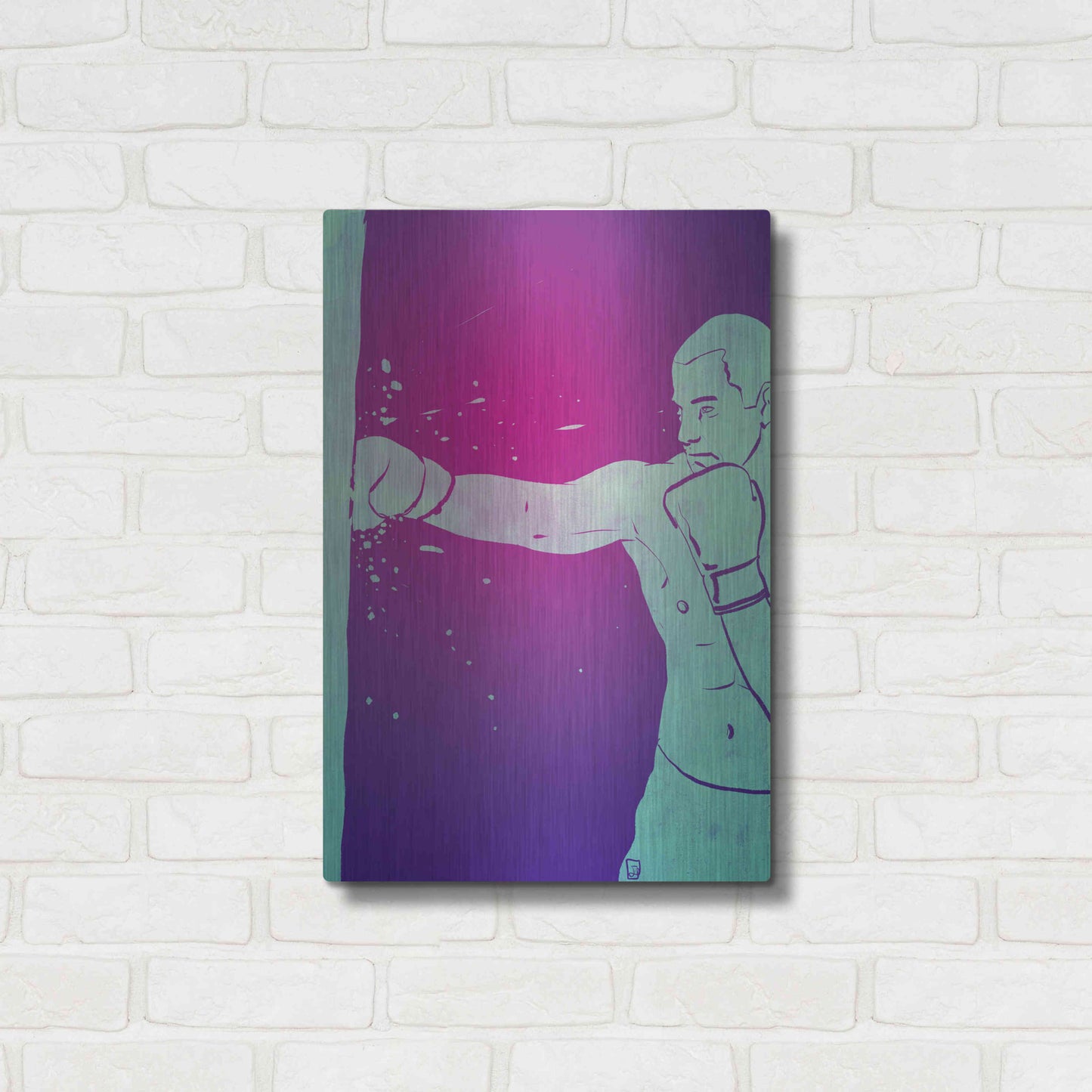 Luxe Metal Art 'Boxing Club 6' by Giuseppe Cristiano, Metal Wall Art,16x24