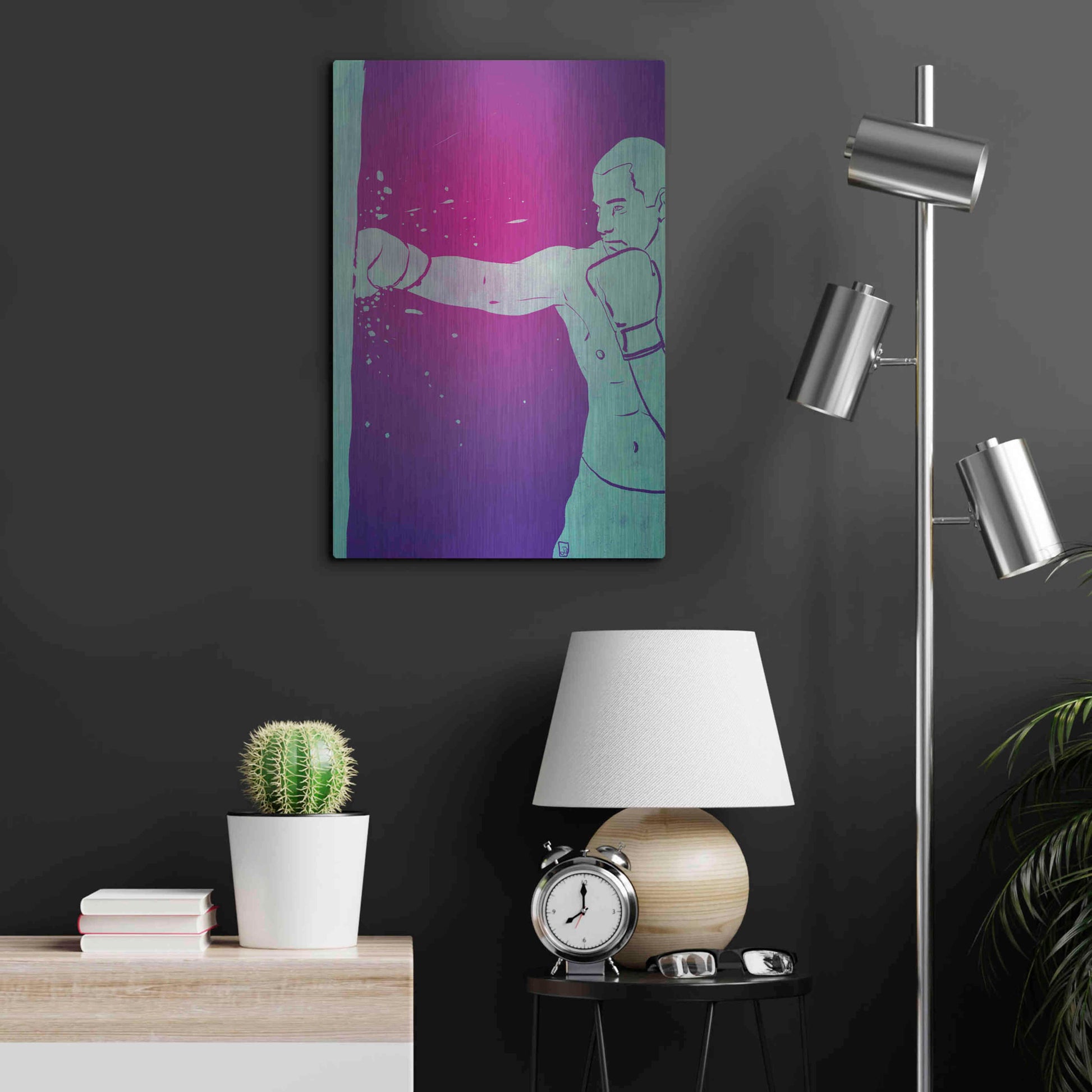 Luxe Metal Art 'Boxing Club 6' by Giuseppe Cristiano, Metal Wall Art,16x24