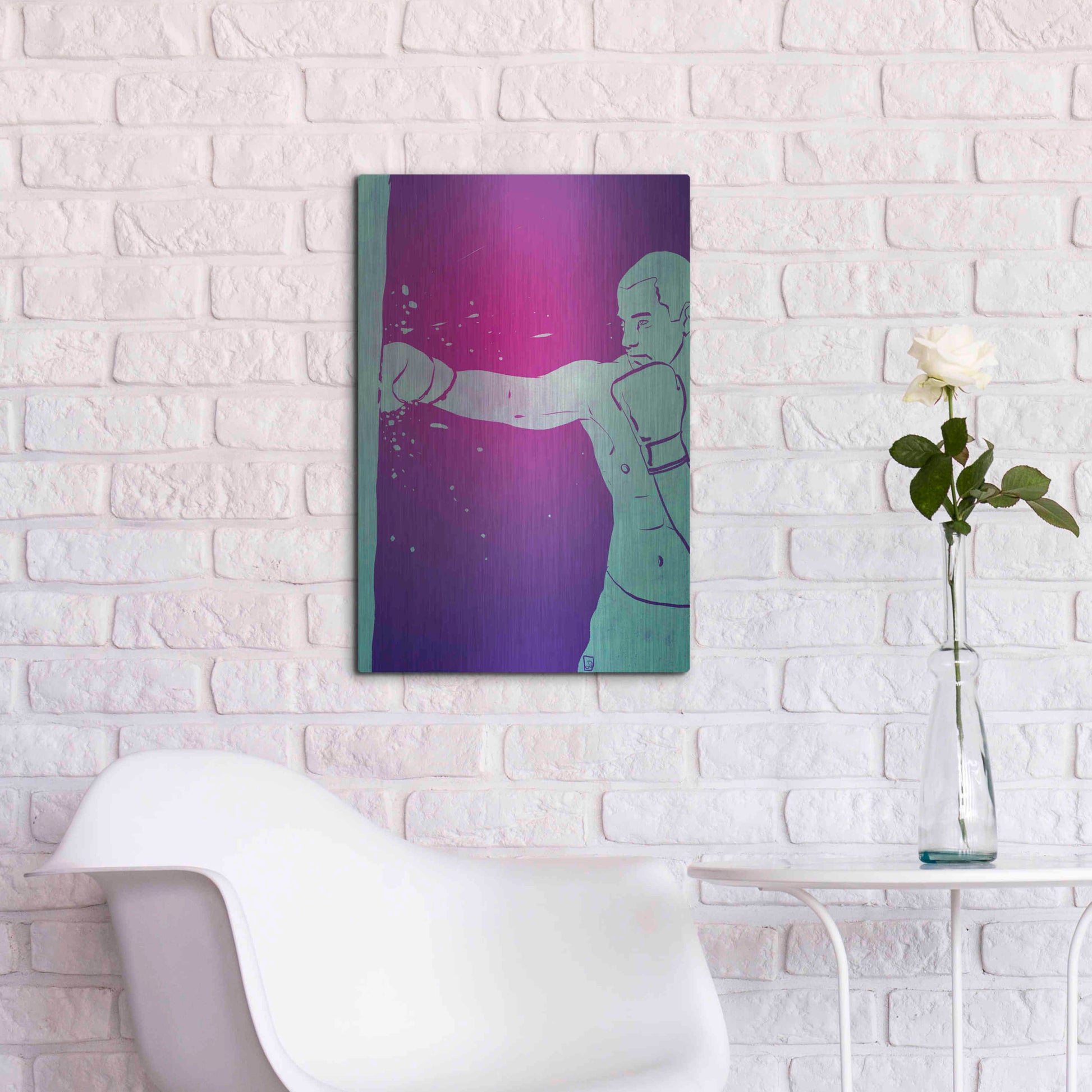 Luxe Metal Art 'Boxing Club 6' by Giuseppe Cristiano, Metal Wall Art,16x24