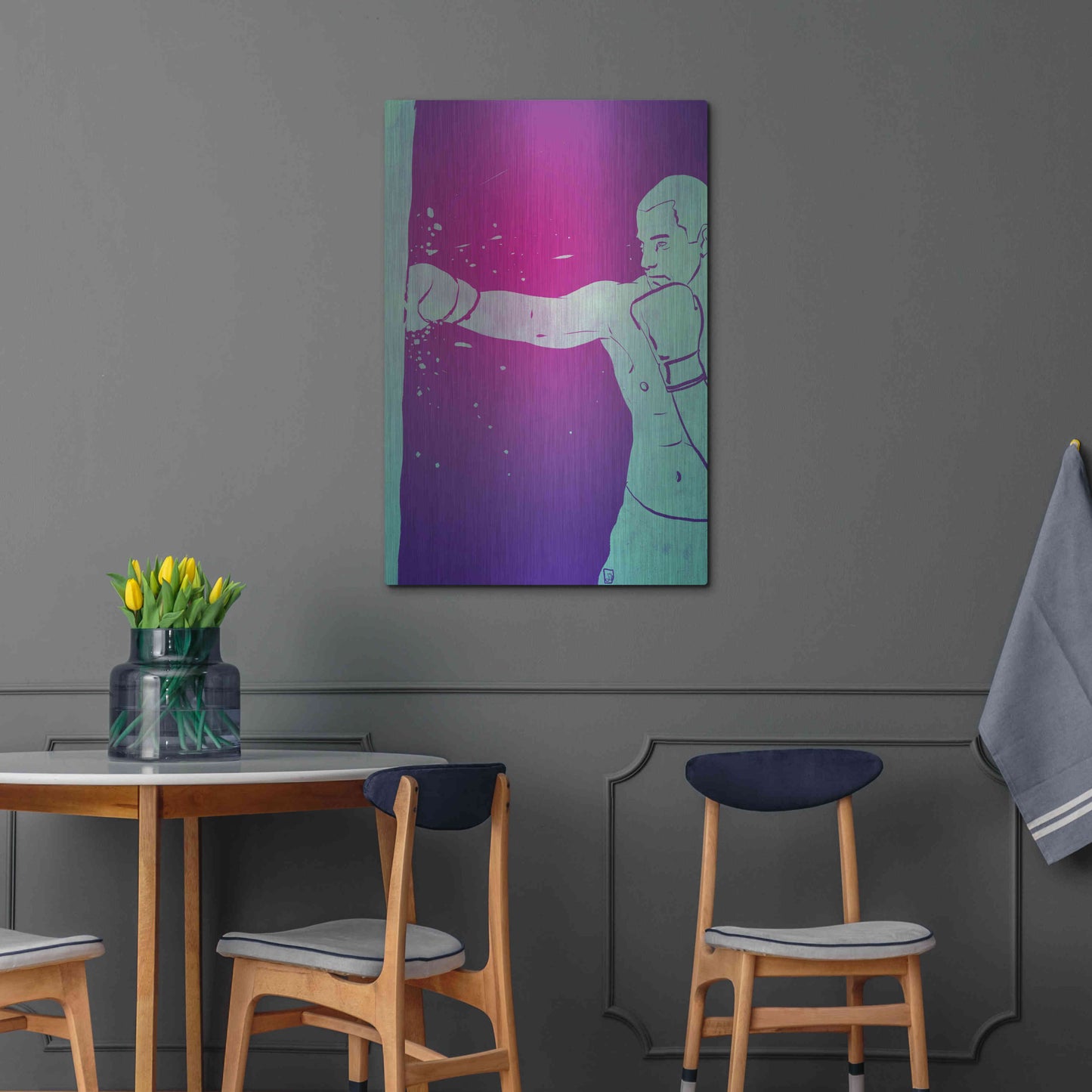 Luxe Metal Art 'Boxing Club 6' by Giuseppe Cristiano, Metal Wall Art,24x36