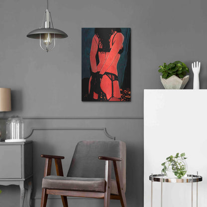 Luxe Metal Art 'Brunette in Lingerie' by Giuseppe Cristiano, Metal Wall Art,16x24