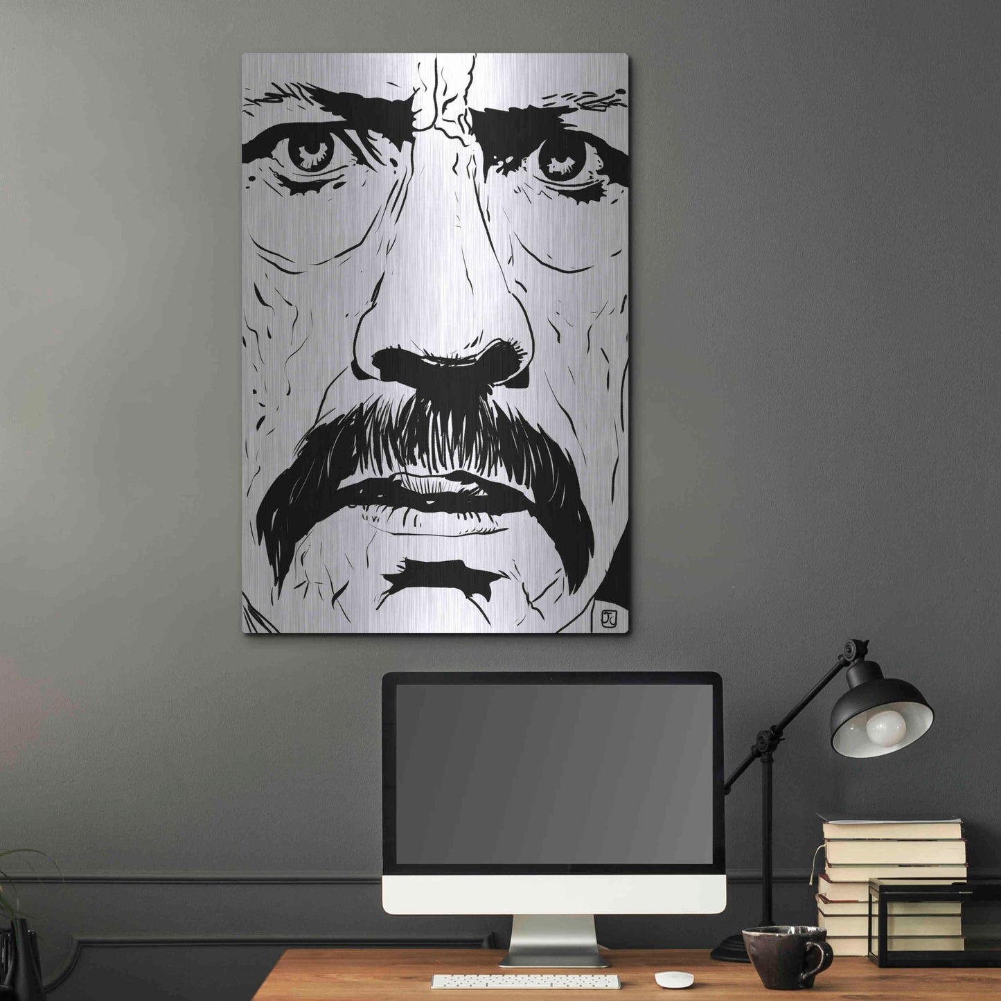 Luxe Metal Art 'Danny Trejo 2' by Giuseppe Cristiano, Metal Wall Art,24x36