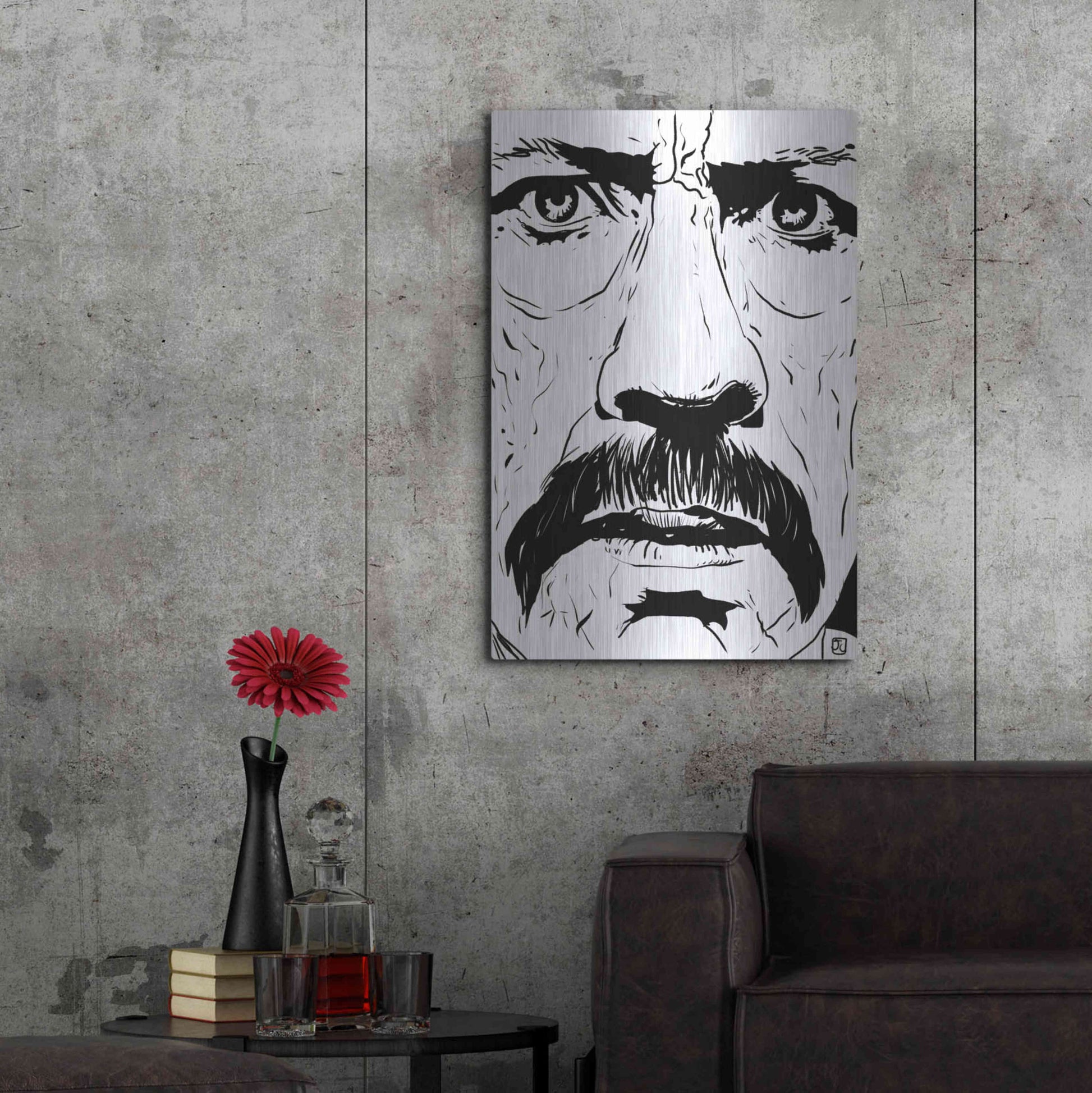 Luxe Metal Art 'Danny Trejo 2' by Giuseppe Cristiano, Metal Wall Art,24x36