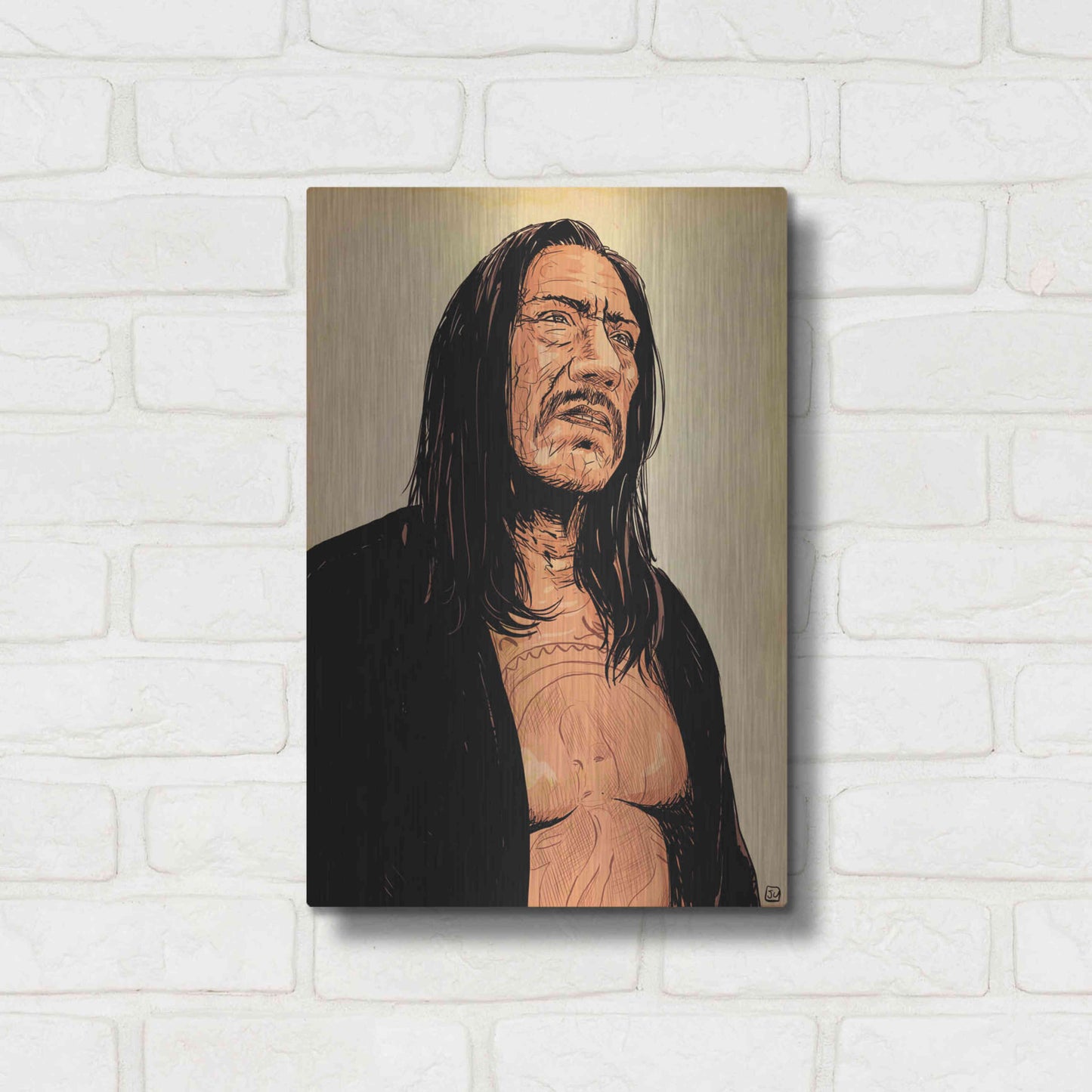 Luxe Metal Art 'Danny Trejo' by Giuseppe Cristiano, Metal Wall Art,12x16