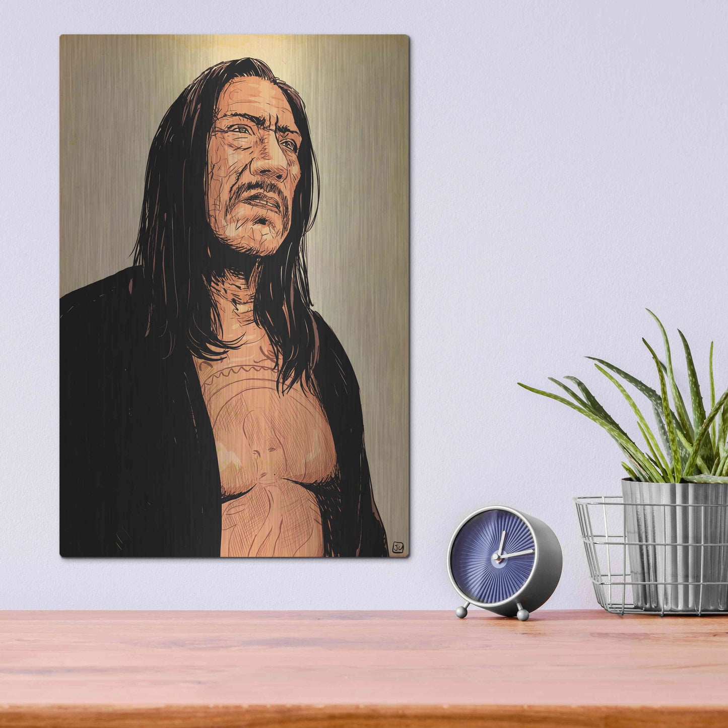 Luxe Metal Art 'Danny Trejo' by Giuseppe Cristiano, Metal Wall Art,12x16