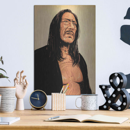 Luxe Metal Art 'Danny Trejo' by Giuseppe Cristiano, Metal Wall Art,12x16