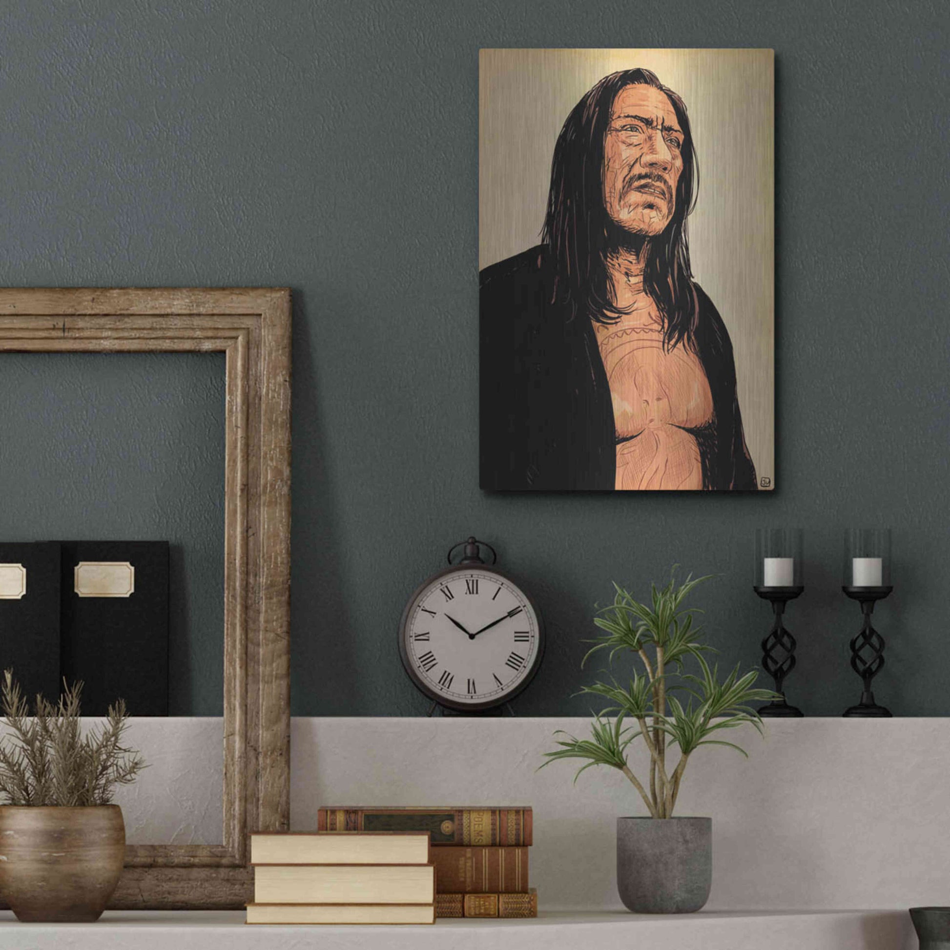 Luxe Metal Art 'Danny Trejo' by Giuseppe Cristiano, Metal Wall Art,12x16