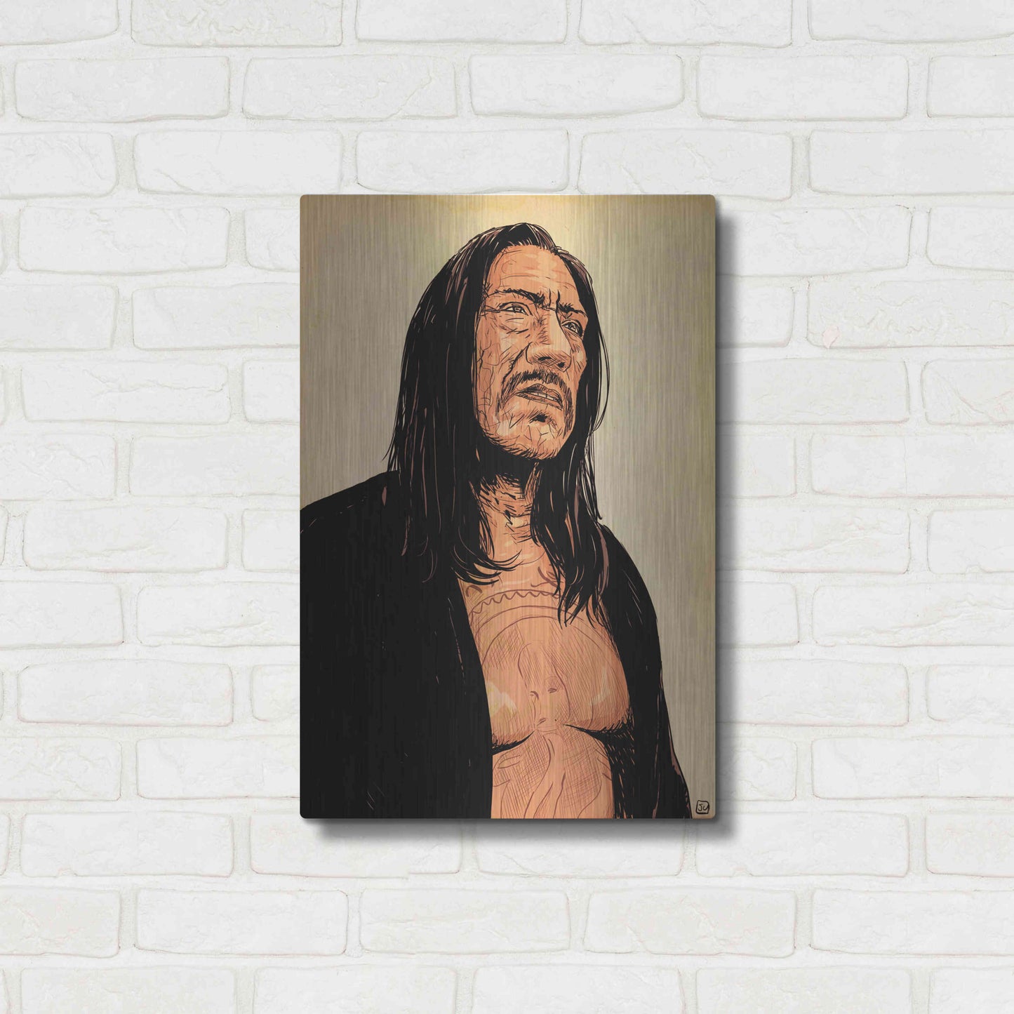 Luxe Metal Art 'Danny Trejo' by Giuseppe Cristiano, Metal Wall Art,16x24