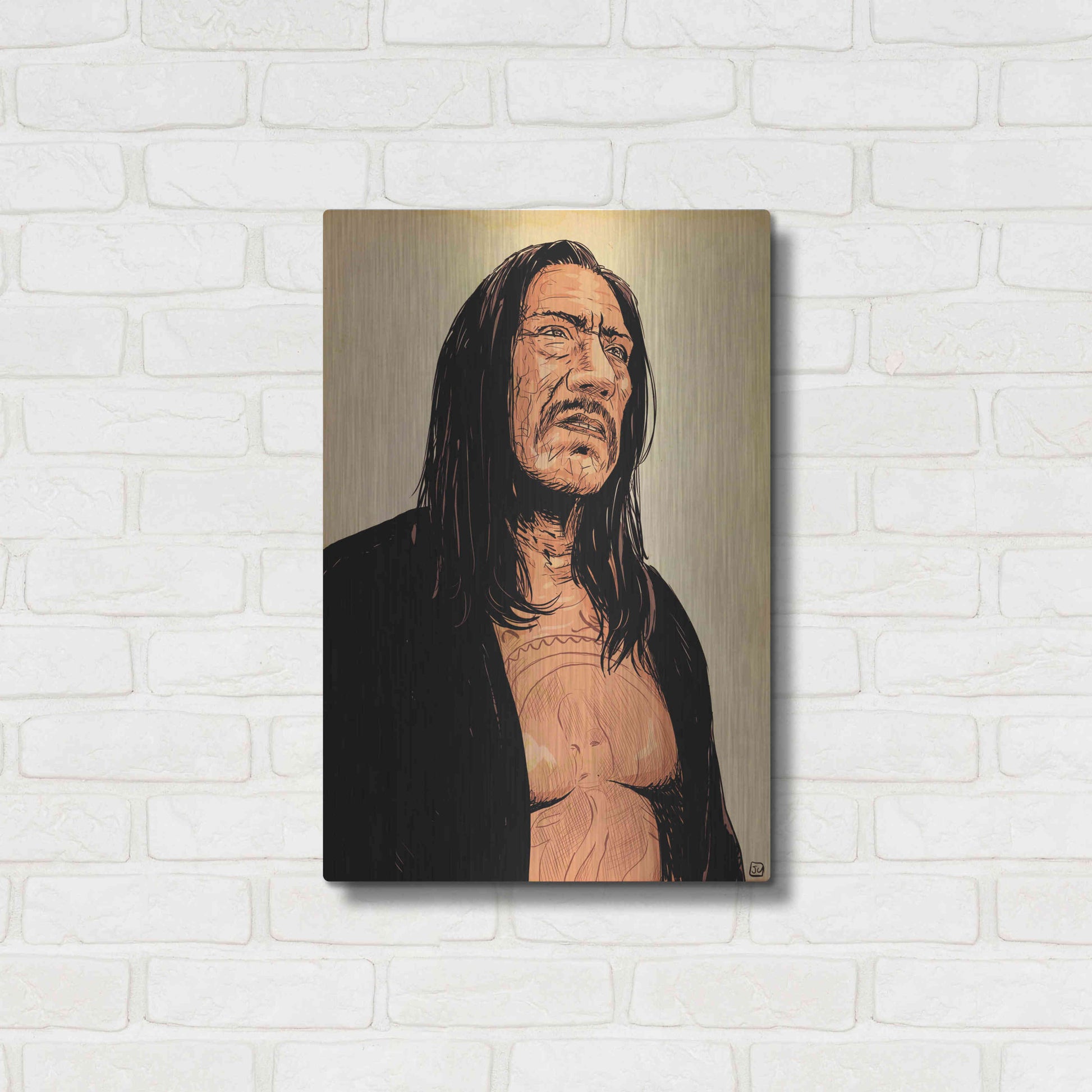 Luxe Metal Art 'Danny Trejo' by Giuseppe Cristiano, Metal Wall Art,16x24