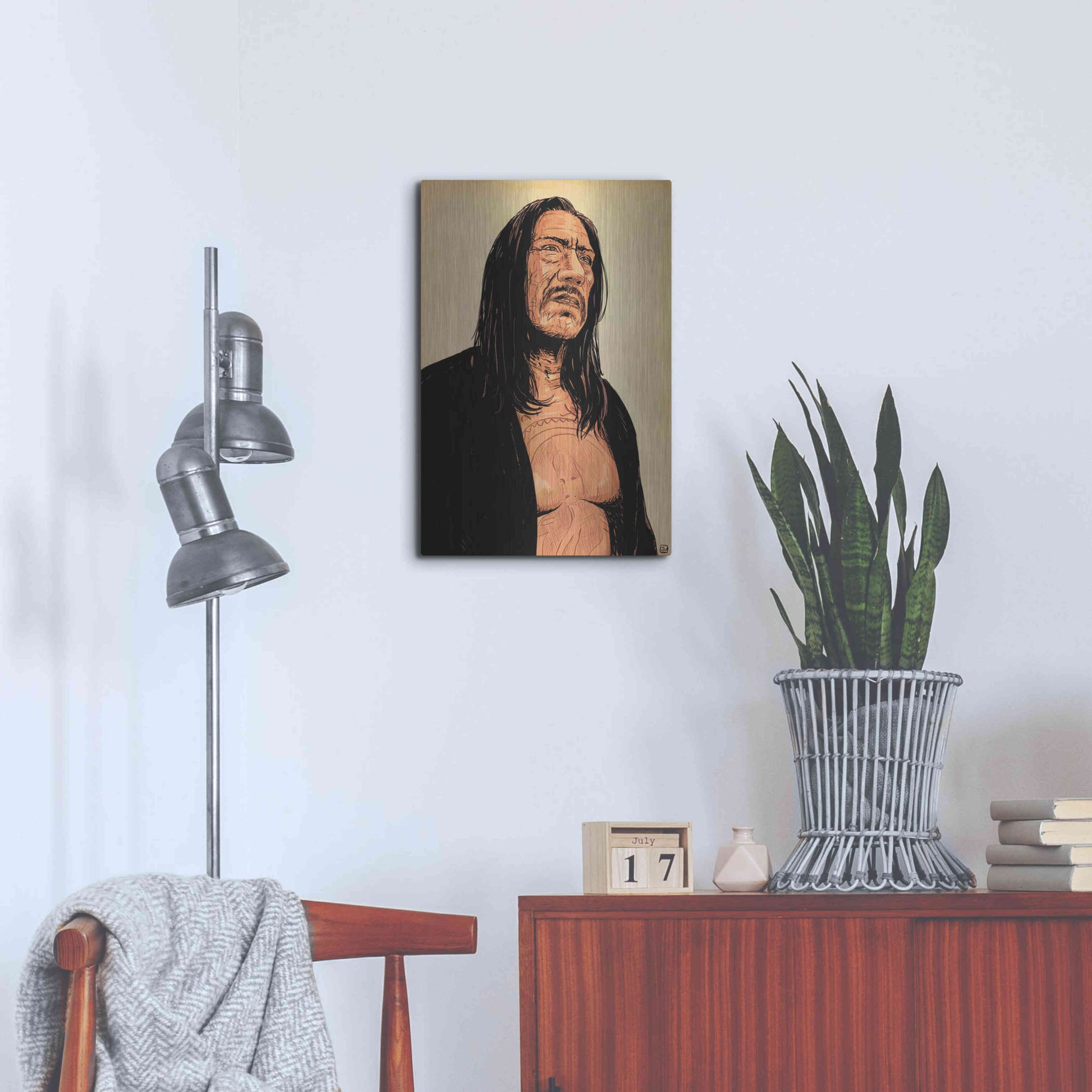 Luxe Metal Art 'Danny Trejo' by Giuseppe Cristiano, Metal Wall Art,16x24