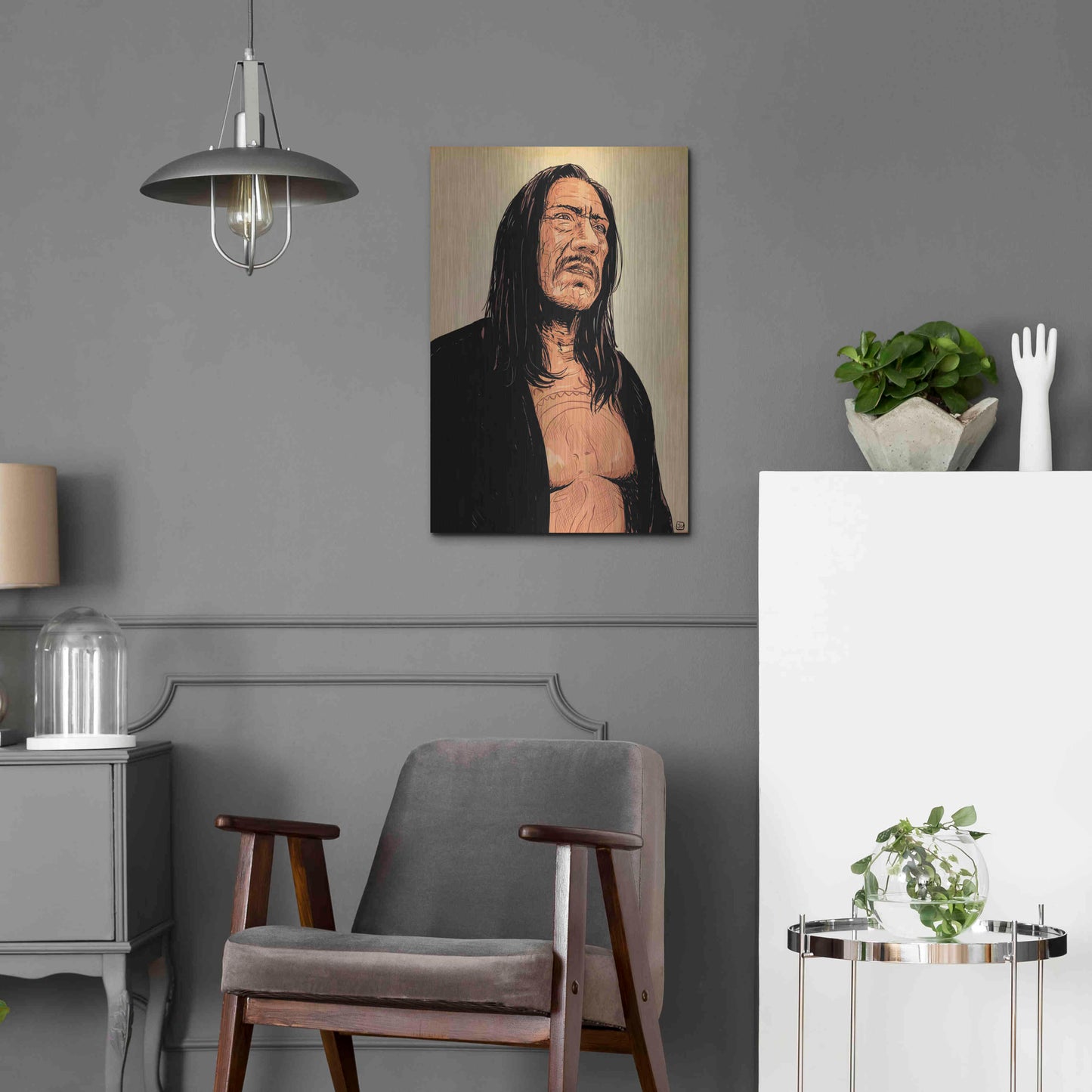 Luxe Metal Art 'Danny Trejo' by Giuseppe Cristiano, Metal Wall Art,16x24