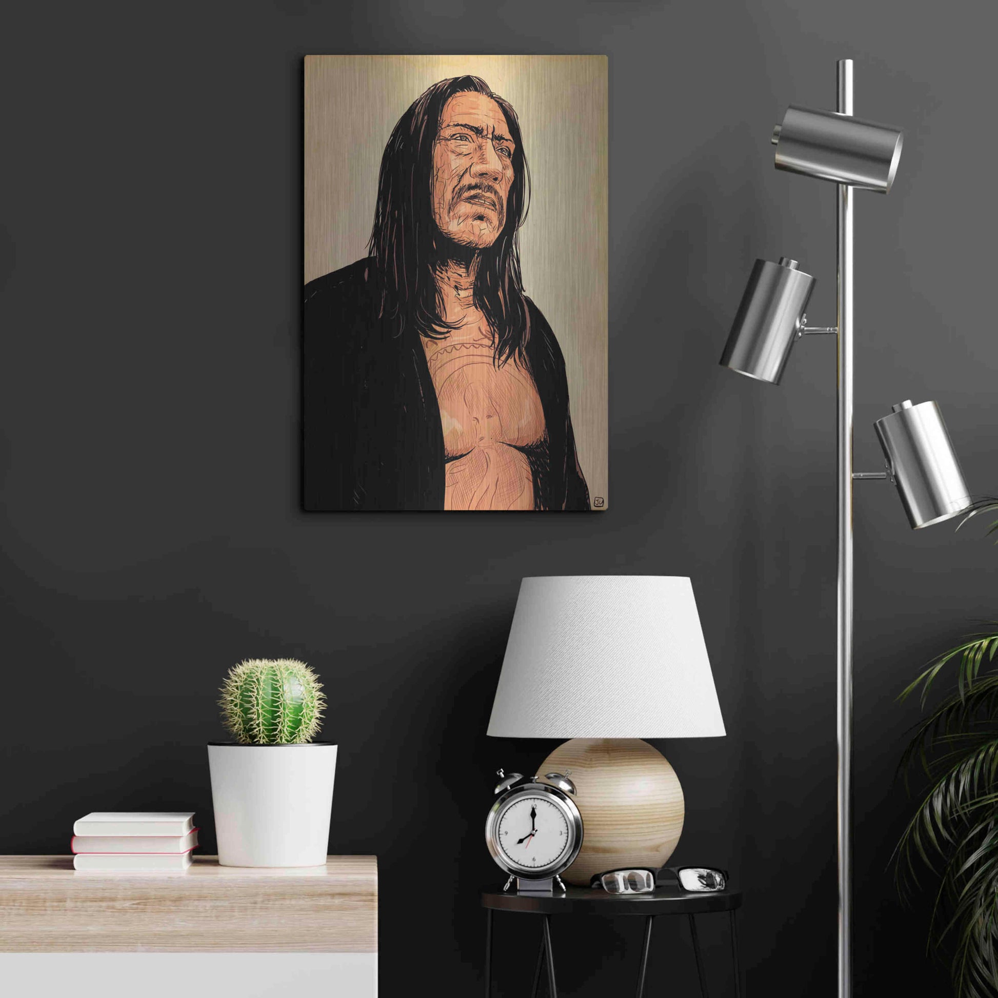 Luxe Metal Art 'Danny Trejo' by Giuseppe Cristiano, Metal Wall Art,16x24