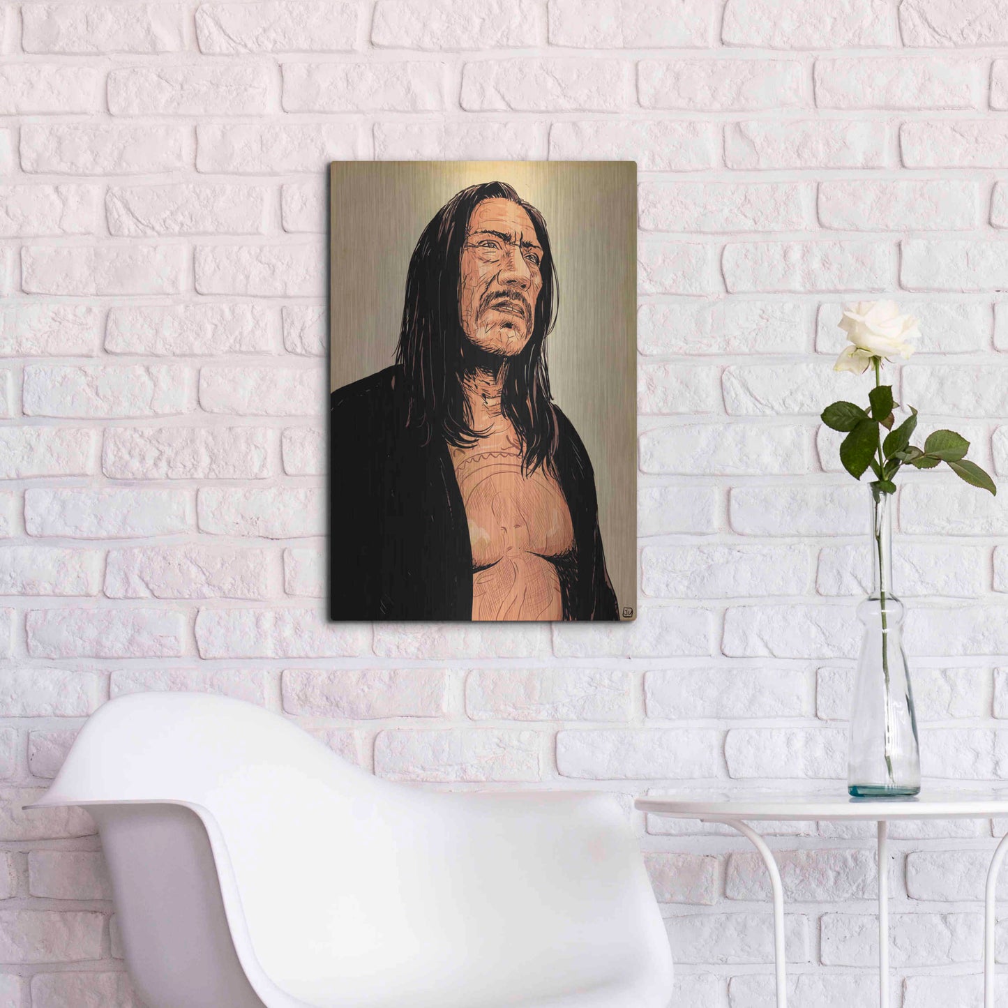 Luxe Metal Art 'Danny Trejo' by Giuseppe Cristiano, Metal Wall Art,16x24